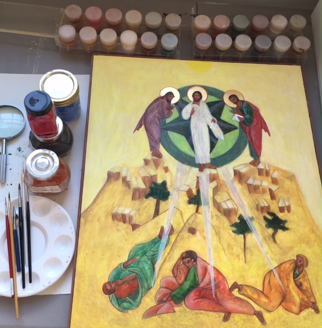 Transfiguration Icon by Christine Hales in Progress