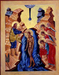 Baptism of Jesus Icon by Christine Simoneau Hales