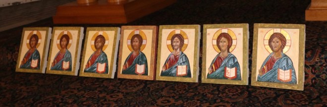 Christ Icons at Holy Cross Icon Class taught by Christine Hales