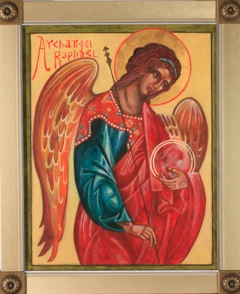 Archangel Raphael Icon by Christine Hales