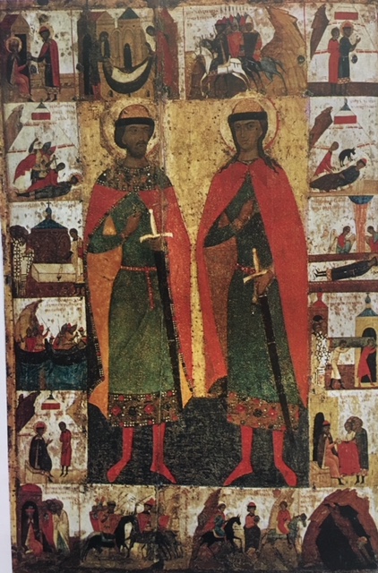 St. Boris & St. Gleb with scenes from their life, late 14th century