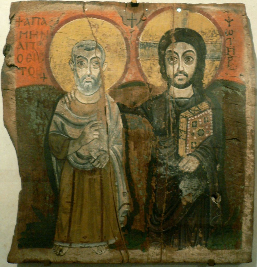 Coptic Icon of Christ and Saint Means, Sixth Century