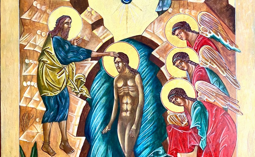 Baptism of Jesus Icon by Christine Hales